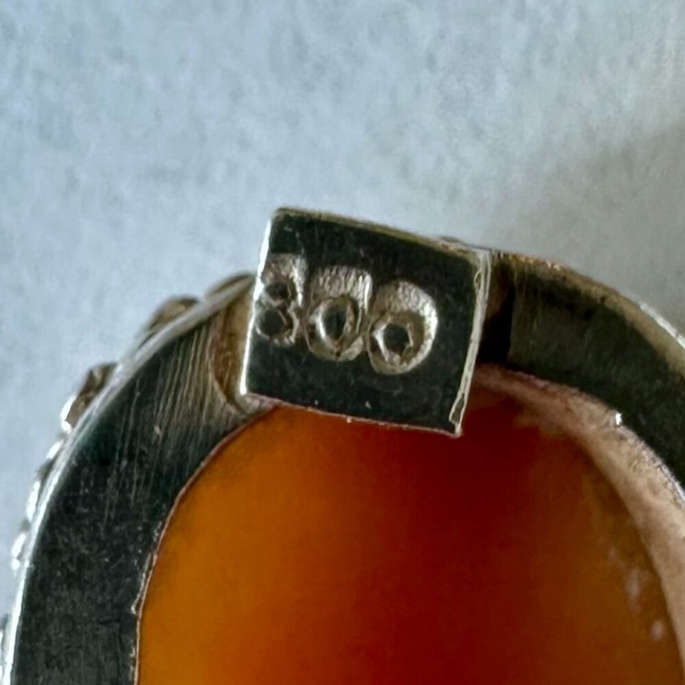 Vintage Cameo Pendant Necklace Classical Lady Left-Facing European 800 Silver - Picture 3 of 4